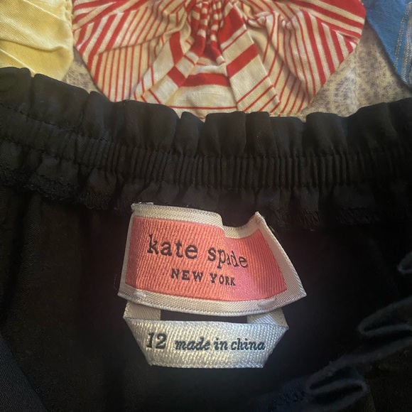 Kate Spade | Black Ruched Puff Sleeve Square-Neck Poplin Blouse Top, size 12 - Picture 5 of 9